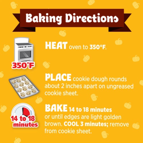 Pillsbury Ready to Bake Pumpkin Halloween Cookie Dough with Cream Cheese Flavored Chips Perspective: top