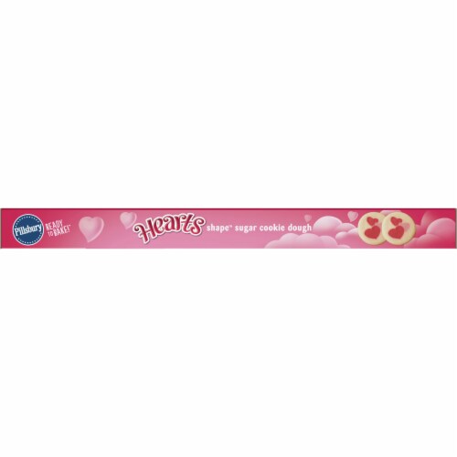Pillsbury Ready to Bake Heart Shape Valentine Cookies Dough Perspective: top