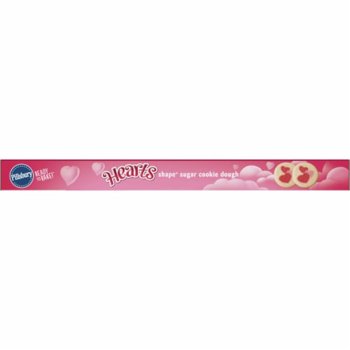 Pillsbury Ready to Bake Heart Shape Valentine Cookies Dough Perspective: top