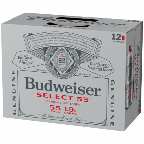 Budweiser Select 55 Light Beer Perspective: top