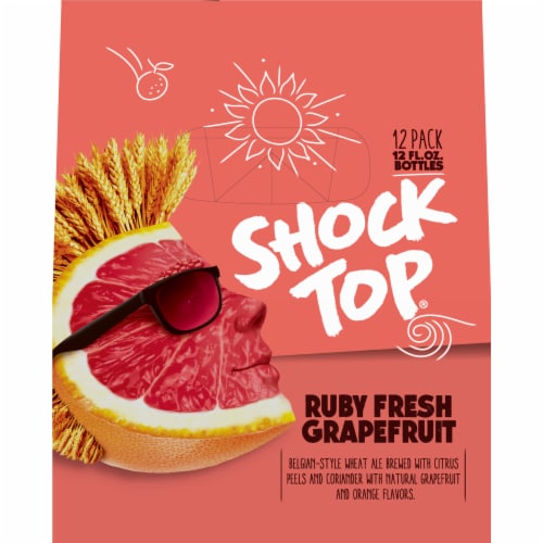 Shock Top Ruby Fresh Grapefruit Belgian-Style Wheat Ale Perspective: top
