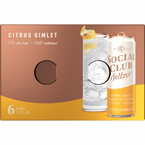 Social Club Seltzer Citrus Gimlet Hard Hard Seltzer Perspective: top