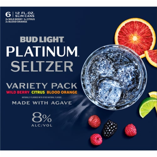 Bud Light Platinum Wild Berry/Citrus/Blood Orange Seltzer Variety Pack Perspective: top