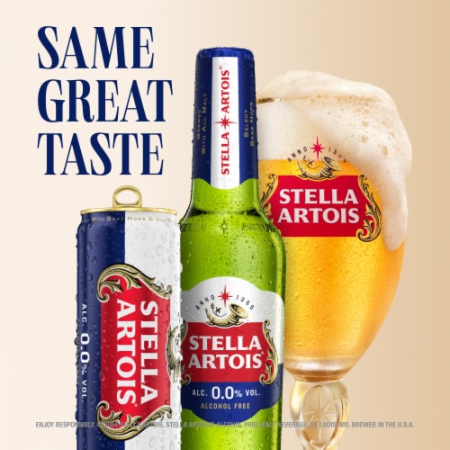 Stella Artois 0.0 Non-Alcoholic Lager Beer Perspective: top