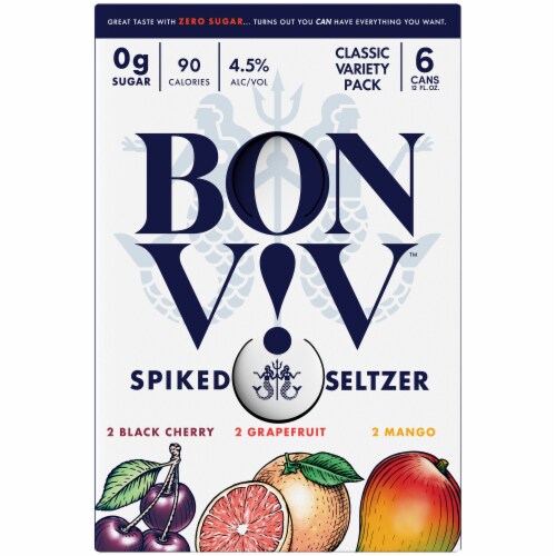 Bon & Viv Zero Sugar Classic Spiked Seltzer Variety Pack Perspective: top