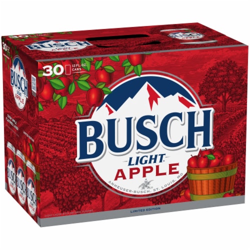 Busch Light Apple Beer, 30 cans / 12 fl oz Kroger