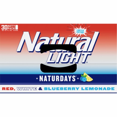 Natural Light Red White and Blueberry Lemonade Flavored Beer Perspective: top
