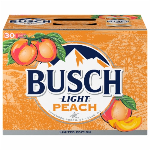 Busch Light Peach Beer 30 Cans 12 Fl