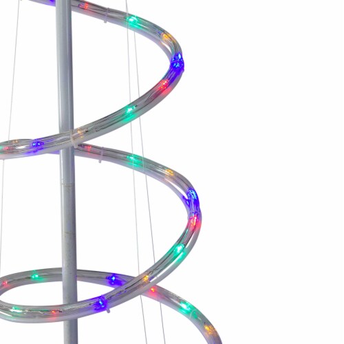 Hofert 7' Pre-Lit Slim Spiral Rope Light Christmas Tree Outdoor Decor - Multicolor LED Lights Perspective: top
