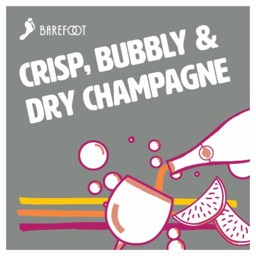 Barefoot® Bubbly Brut Cuvee Champagne Sparkling White Wine Perspective: top