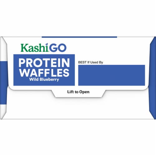 Kashi GO Frozen Protein Waffles Wild Blueberry Perspective: top