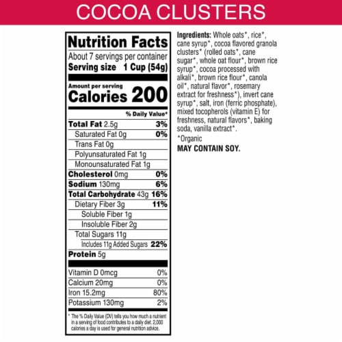 Kashi Organic Cocoa Clusters Cereal Perspective: top