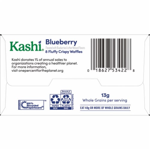 Kashi Blueberry Frozen Waffles Perspective: top