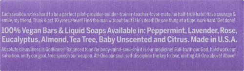 Dr. Bronner's All-One Hemp Lavender Pure-Castile Bar Soap Perspective: top