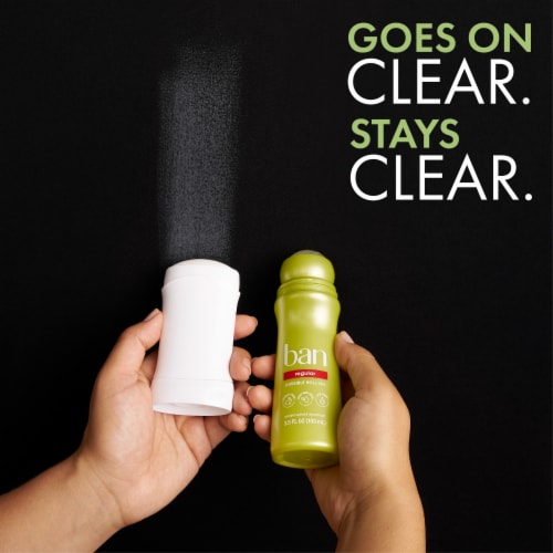 Ban Invisible Roll-on Antiperspirant and Deodorant for Women and Men, Unscented Perspective: top