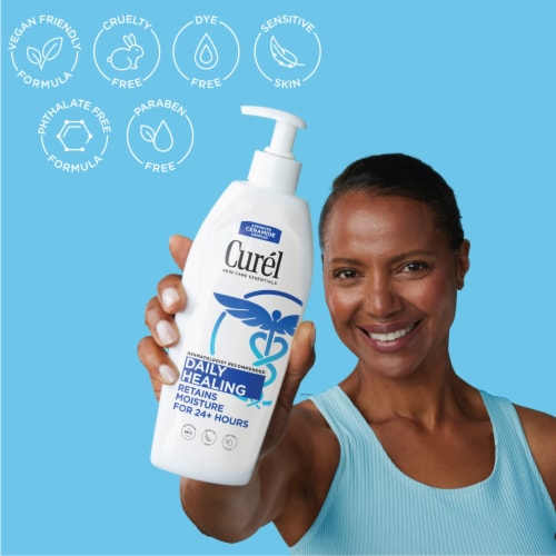 Curel Daily Healing Hand and Body Lotion for Dry Skin, Advanced Ceramides Complex, All Skin Types Perspective: top