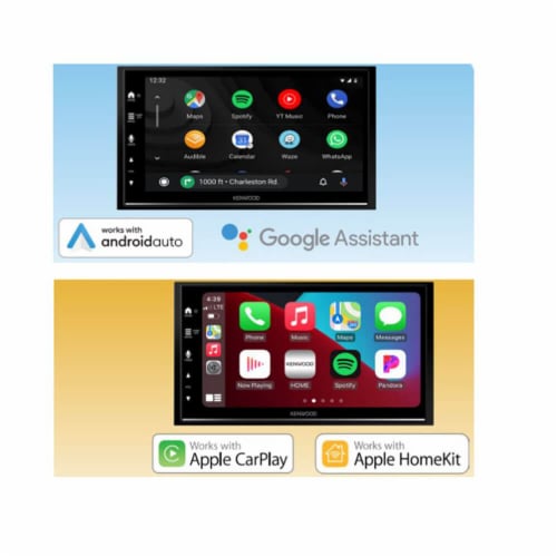 Kenwood DMX7709 6.8 inch Digital Multimedia Receiver With Apple Carplay and Android Auto Perspective: top