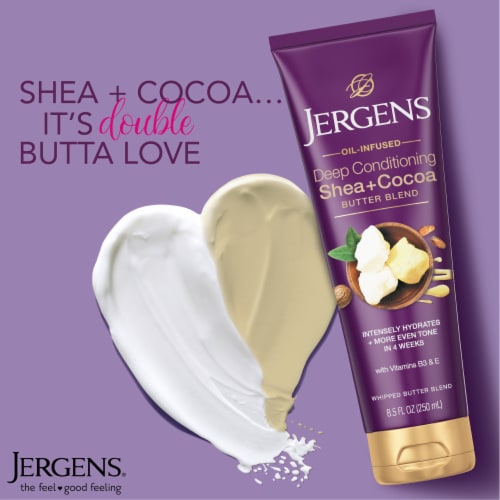 Jergens Shea + Cocoa Deep Conditioning Shea + Cocoa Whipped Body Butter, Lotion with Vitamins B3 & E Perspective: top