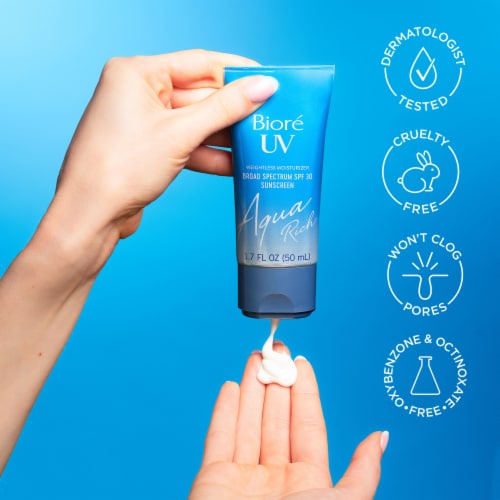 Biore UV Aqua Rich SPF 50 Daily Moisturizer Sunscreen for Face Perspective: top