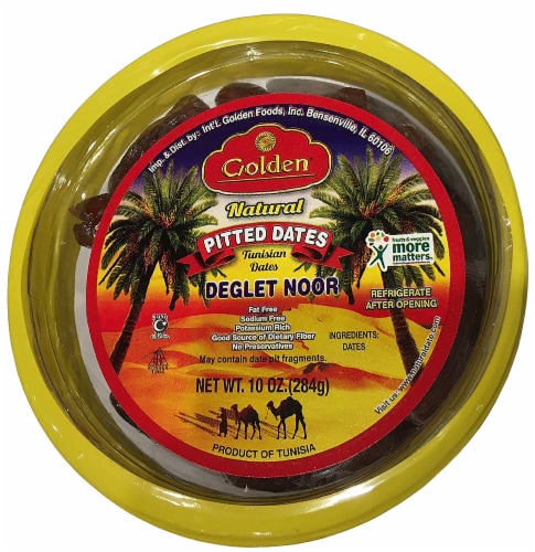 Golden Deglet Noor Pitted Dates Perspective: top