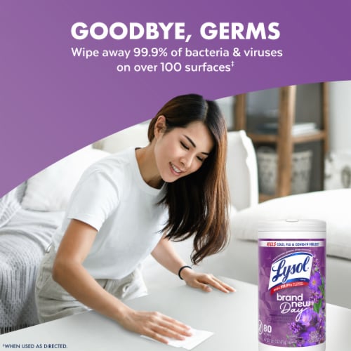 Lysol® Brand New Day™ Disinfecting Wipes Lavender & Cotton Blossom Perspective: top