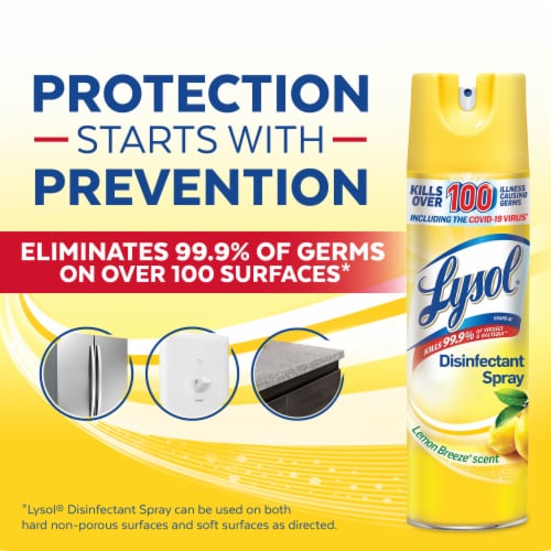 Lysol Disinfectant Spray Lemon Breeze Perspective: top