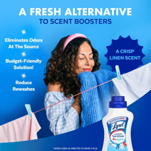 Lysol Laundry Sanitizer 0% Bleach Crisp Linen Perspective: top
