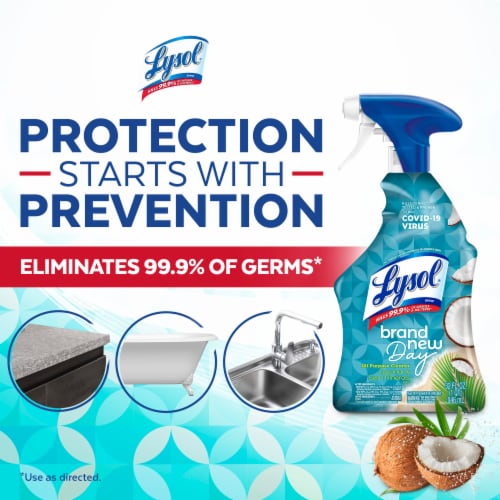 Lysol Brand New Day All Purpose Cleaner Spray, Disinfecting Spray, Coconut and Sea Minerals Perspective: top
