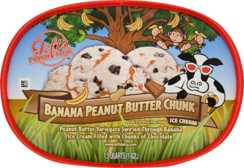 Toft's Banana Peanut Butter Chunk Ice Cream Tub Perspective: top