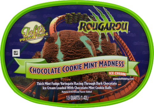 Toft's Chocolate Cookie Mint Madness Ice Cream Tub Perspective: top