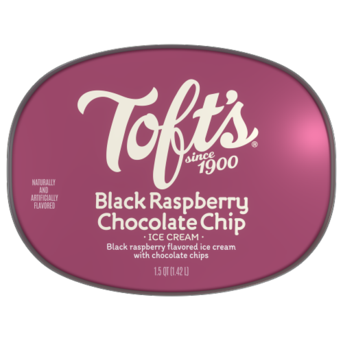 Toft's Prime Time Black Raspberry Choc Chunk Ice Cream Tub Perspective: top