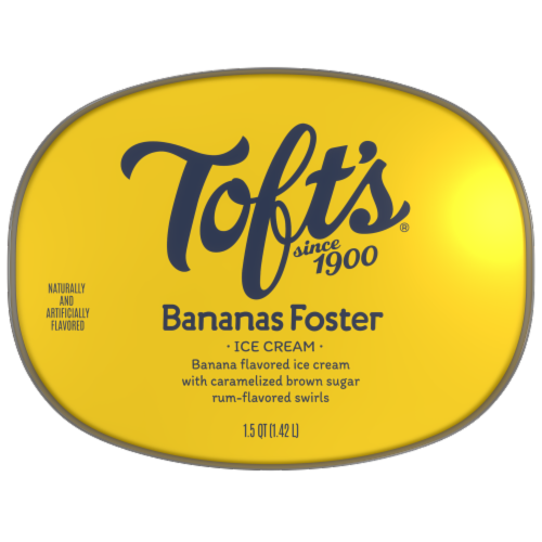 Toft's® Bananas Foster Ice Cream Tub Perspective: top