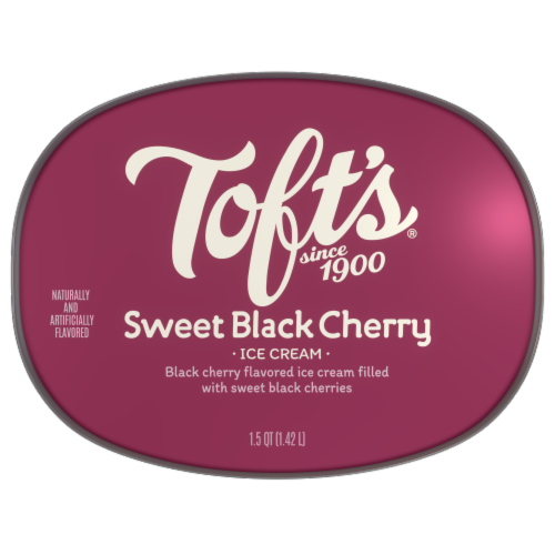 Toft's® Sweet Black Cherry Ice Cream Tub Perspective: top