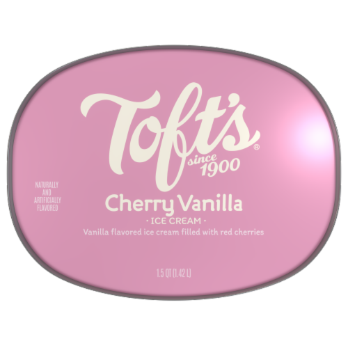 Toft's® Cherry Vanilla Ice Cream Tub Perspective: top