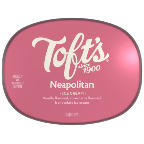 Toft's® Neapolitan Ice Cream Tub Perspective: top