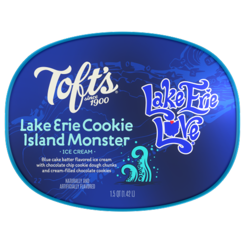 Toft's® Lake Erie Cookie Island Monster Ice Cream Perspective: top