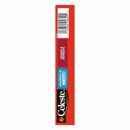 Celeste Sausage And Pepperoni Pizza For One Individual Microwavable Frozen Pizza Perspective: top