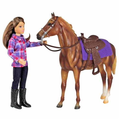Breyer Freedom Series Western Horse and Rider Doll Kids Toy Set and Accessories Perspective: top