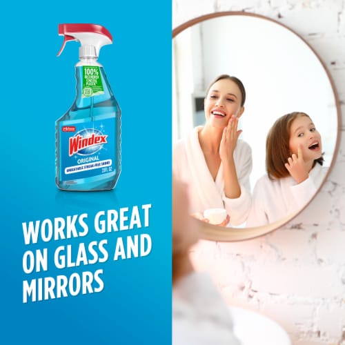 Windex® Glass Cleaner Original Blue Spray Bottle Perspective: top