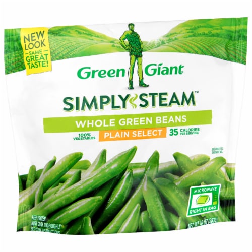 Green Giant Simply Steam Plain Select Whole Green Beans Perspective: top