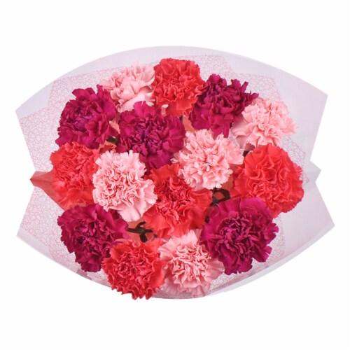 Rainbow Carnations Bouquet Perspective: top