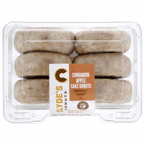 Clyde's Cinnamon Apple Cake Donuts Perspective: top
