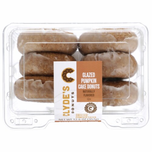 Clyde's Donuts® Glazed Pumpkin Cake Donuts Perspective: top