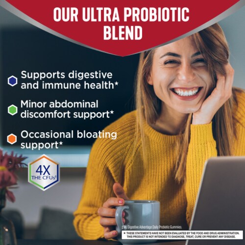 Digestive Advantage Multi-Strain Probiotic Ultra Digestive and Immune Health Gummies Perspective: top