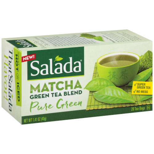 Salada Matcha Pure Green Blend Tea Bags Perspective: top
