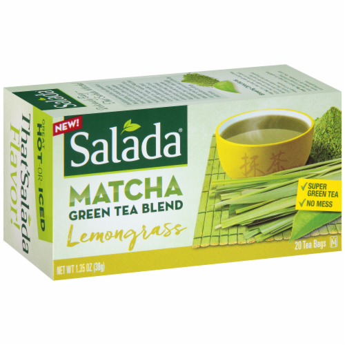 Salada Matcha Green Blend Lemongrass Tea Bags Perspective: top