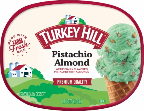 Turkey Hill® Pistachio Almond Frozen Dairy Dessert Tub Perspective: top