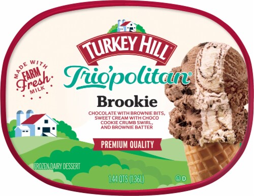 Turkey Hill® Trio'politan Brookie Ice Cream Tub Perspective: top