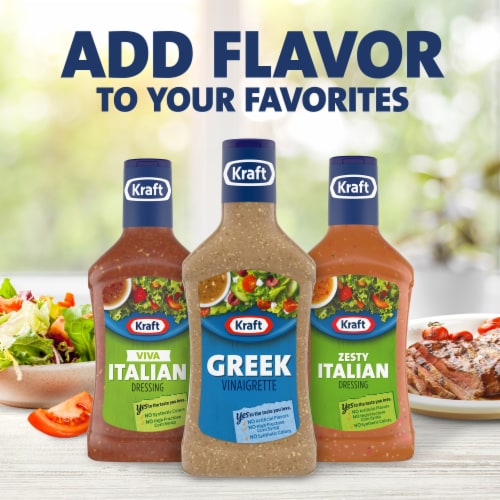Kraft Greek Vinaigrette Salad Dressing Perspective: top