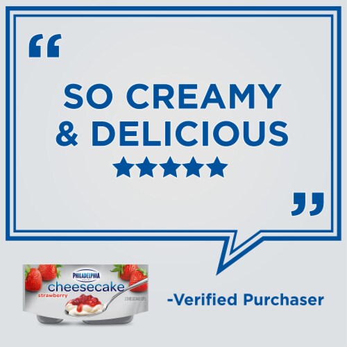 Philadelphia Strawberry Cheesecake Cups, Pack, Cups Perspective: top